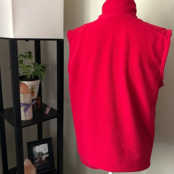 *EMS* Pink Fleece Zip-Up Vest Jacket Coat Sz L - Picture 2 of 4